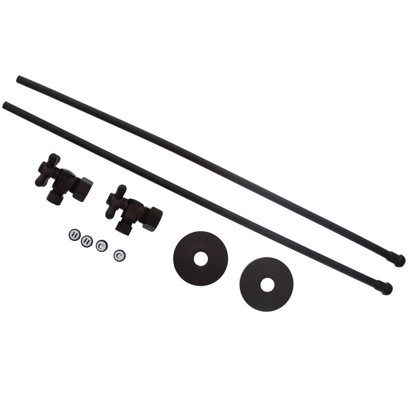 Jones Stephens 3/8in x 20in Lavatory Supply and 3/8in x 5/8in Angle Stop Kit, Oil Rubbed Bronze S1136RB - main